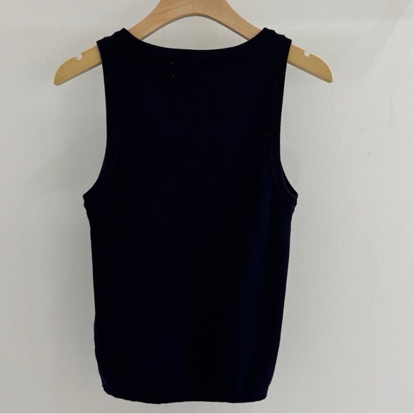Miu Miu Navy Blue Ribbed Tank Top - www.dexfreight.io